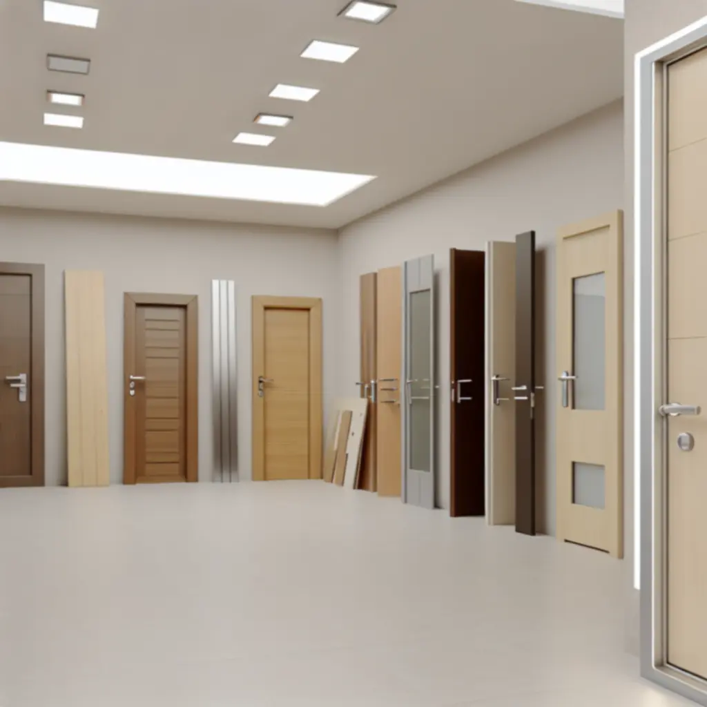 Klantengemeenschap die ideeën uitwisselt over deuren en interieurontwerp.