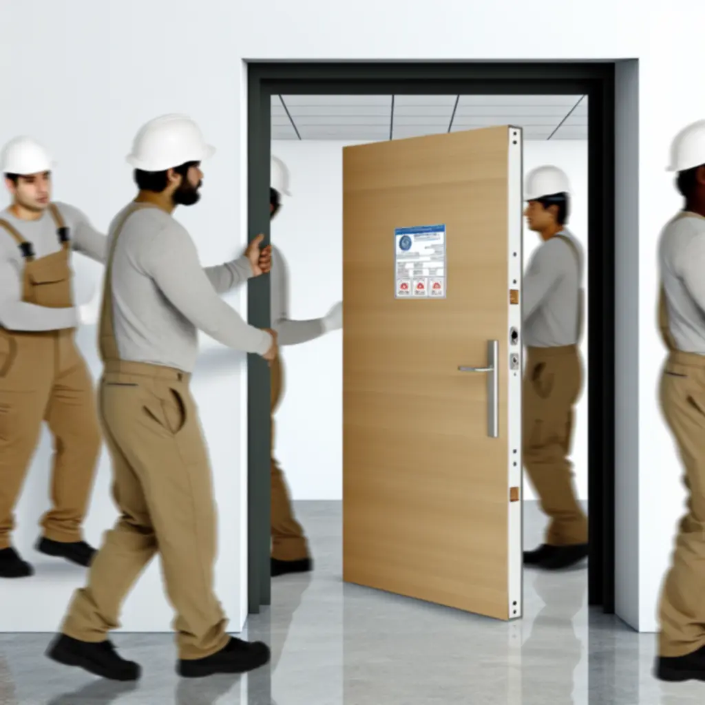 Installatievoorbeeld van een brandwerende deur in een professionele omgeving.